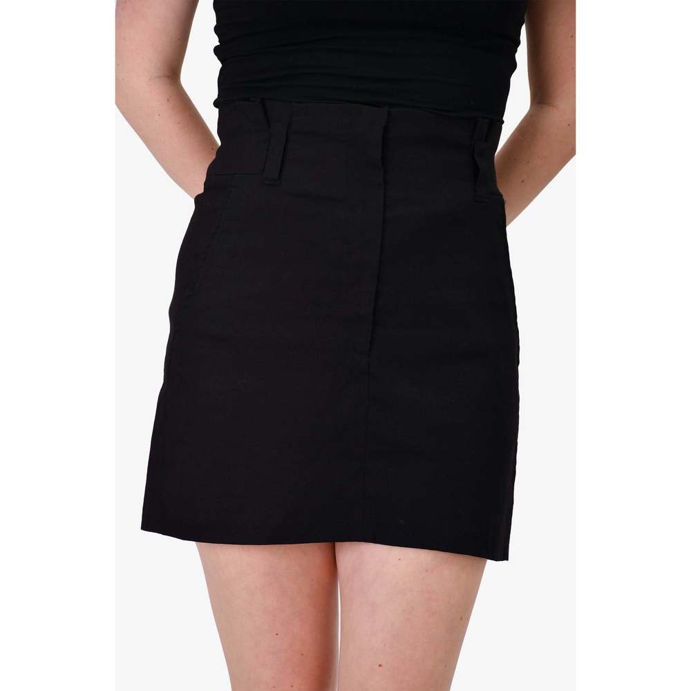 A.L.C. Black Linen Tailored Mini Skirt Size 6